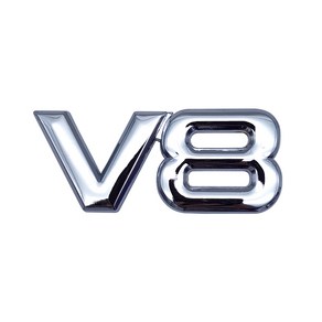 자동차 V6 V8 엔진 엠블럼 스티커 뱃지 배지, V8엔진L/유광크롬