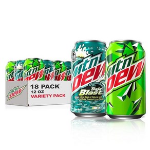 Mountain Dew 3가지 맛 코어 버라이어티 팩 (듀 코드 레드 전압) 350ml(12온스) (18개 팩), 2 Flavo Baja Blast Vaiety Pa, 12 Fl Oz (Pack of 18)