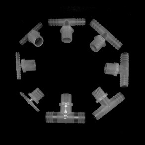 피팅 호스 연결 출수구 니플 숫나사 니플 T형 PP 아웃탭 물탱크 수조 부속, 1개