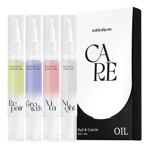 위드샨 네일&큐티클 오일펜 세트 대용량, 1세트, 4종 올 케어 4ml x 4ea