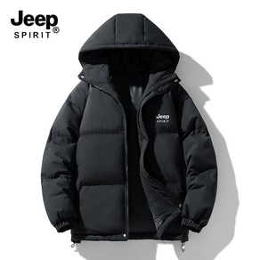 JEEP SPIRIT 지프 스피릿 남녀공용 겨울 캐주얼 루즈핏 패딩 후드점퍼 JM1853+양말