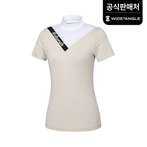 [와이드앵글 공식] [골프] 여성 VA 컬러 블록 반팔 반넥 티셔츠 L WWM23293E2