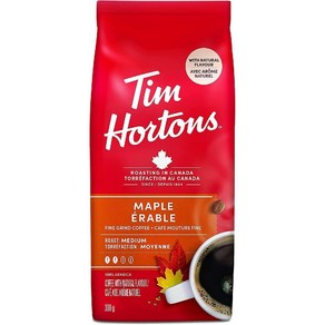 (캐나다 직구) 팀홀튼 메이플 파인 그라인드 커피 미디엄 로스트 Tim Hotons Maple Fine Gind Coffee Medium Roast 300g Bag, 3개