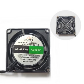 220V 8025 AC 쿨링팬 80mm 쿨러 무소음 냉각팬 팬망(그릴 보호망 포함) 세트