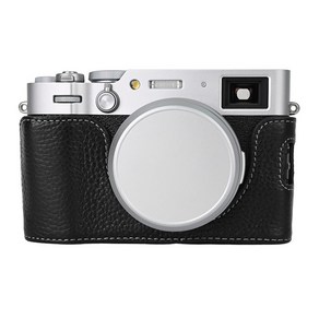 FUJI X100VI FUJIFILM 카메라 그립용 진짜 가죽 하프 케이스, 02 Black, 1개