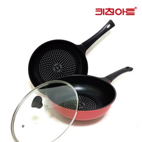 키친아트 라피네 IH 후라이팬 세트 3개, 혼합색상, 후라이팬 30cm + 궁중팬 30cm + 유리커버