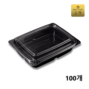 버디팩 PET 검정 사각 반찬 용기 700ml MT-212, 100세트, 1개