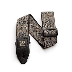 ERNIE BALL 4163 기타 스트랩 JACQUARD STRAP GD & BK PAISLEY 자카드 골드 블랙 페이즐리, 1개