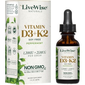 Live Wise Natuals 비타민 D3 리퀴드 드롭, 1개, 30ml