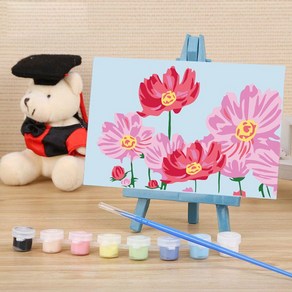 DIY명화그리기 세트 그림 색칠 유화 취미 미니, A47-코스모스, 1개
