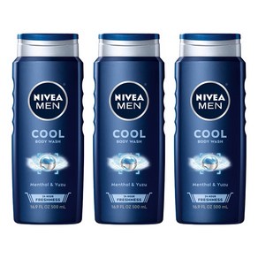 NIVEA 니베아 멘 쿨 3 in 1 바디워시, 500ml, 3개