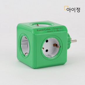 아이정 디자인멀티탭 파워큐브 오리지널 올컬러 그린 5구 멀티콘센트 멀티탭, 1개, 0cm