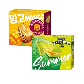 오리온 후레쉬베리 멜론맛 372g 초코파이 망고맛 384g, 1개, 756g