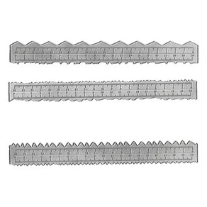 FWT 3 종이 찢는 눈금자 엠보싱 커팅 다이 스텐실 내구성 불규칙한 가장자리 측정 도구 학교 스크랩북을위한, 보여진 바와 같이, 탄소강