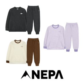 [백화점 매장판] 네파 키즈 NEPA 케잌 플리스 웜기모 상하세트 남아옷 여아옷 아동공용 등원룩 등교룩 라운드 맨투맨 긴팔티셔츠 트레이닝세트 조거팬츠 상하복세트