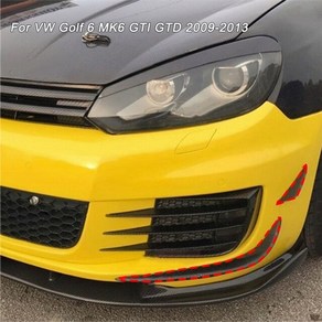 광택 4pcs 앞 범퍼 립 플레어 핀 스포일러 앞 렉스 스타일 튜닝 폭스바겐 골프 mk6 gti gtd 2009-2013 bodykits