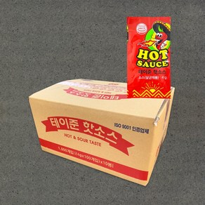 [지케이푸드] 태원 테이준 핫소스 1BOX (1000개) 피자소스 업소용 대용량 일회용소스, 400g, 10개