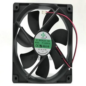 POWERYEAR 12025 냉각 팬 2 선 PY-1225H12S DC12V 0.35A 12cm, 한개옵션0