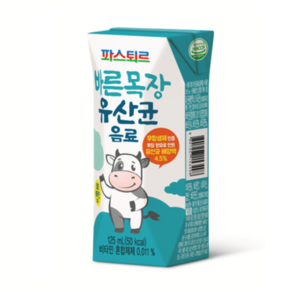 바른목장유산균음료 파스퇴르 125ml, 1개