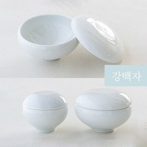 강백자 물레 삭정 공기 대접 뚜껑