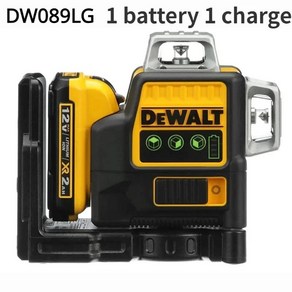 디월트 DW089LG 3면 360도 수직 12V 리튬 배터리 라인 레이저 레벨 수평 녹색 빛 측정기 야외, 02 1 Battey 1 Chage, 01, 1개