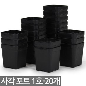 사각 포트 1호 20개 - 다육포트 모종판 연결포트 모종 연결포트 묘목 모판 화분 다육이 트레이 재배 씨앗, 03_세인_사각포트 연결구(20구)