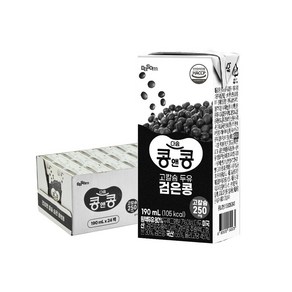 콩앤콩 고칼슘 두유 검은콩두유, 190ml, 24개