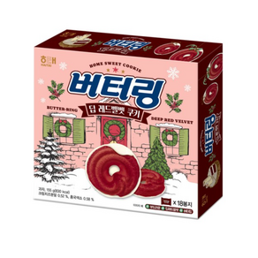 해태 버터링 딥 레드벨벳 155g X 6개 사무실 간식 쿠키 과자