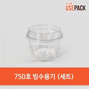 일회용 빙수용기 750호 세트 100개 샐러드용기 빙수컵, 1개