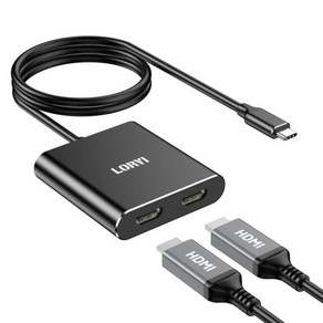 USB C to HDMI 어댑터 듀얼 확장 모드 지원 2in 1 허브 클론 재택 근무 4K @ 60Hz