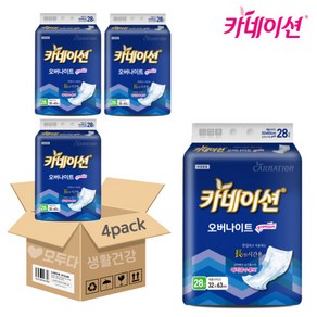 카네이션 오버나이트 6회분 (28매*2팩) 성인기저귀, FREE(onesize), 4개, 28개입