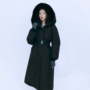 더엣지 24FW 폭스 퍼 야상 롱 구스다운 코트