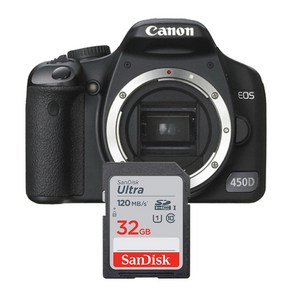 캐논 EOS 450D DSLR 카메라 메모리카드 샌디스크 울트라SD 32GB