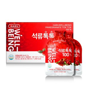 하루웰빙 석류톡톡100% 석류과즙 액기스 농축액, 70ml x 30포, 2100ml