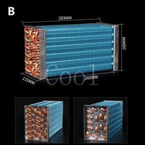 업소용 가정용소형 냉장고 증발기 콘덴서 냉동 디스플레이 캐비닛 공냉식 구리 튜브 라디에이터