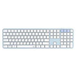 아이노트 호환 멀티페어링 충전식 블루투스 무선 일반형 키보드, Sky blue, KP100RB