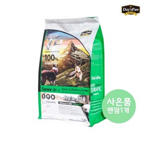 [데이스포] [펫 파라다이스]데이스포 테라픽 노령견전용(시니어) 1.36kg*1개 + [사은품증정] 알파독 사사미(180g) 16종 랜덤 1개증정 사료+간식, 1.36kg, 오리+닭고기