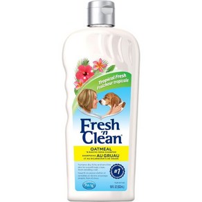 PetAg Fesh n Clean Oatmeal 베이킹 소다 강아지 샴푸 트로피컬 프레시 향 반려견 코트 강화 수리 및 보호 18 Fl Oz, 1개