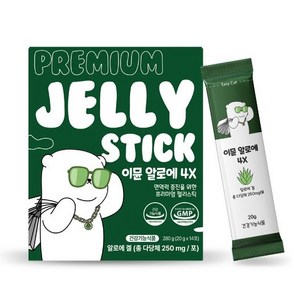 프리미엄 젤리 스틱 이뮨 알로에 4x 알로에겔 총 다당체 250mg 장건강 피부건강 면역력증진, 14개, 20g