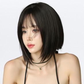 뿌이뿌이가발 테슬컷 일자 생머리 단발머리 패션헤어 전체 칼단발 통가발