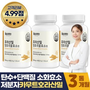 헬씨루틴 호라산밀 저분자 발효 곡물 효소 정, 3개, 60정