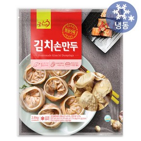 굿프랜즈 김치손만두 2.8kg/냉동 대용량 업소용 식자재 국산 돼지고기 김치만두 만두국 찐만두 간식 야식, 1개, 2.8kg