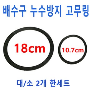 배수구누수방지고무링 2가지 중에서, 1번 대 배수구용 고무링2개, 1세트