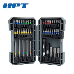 HPT HBS142 비트세트 42pcs 십자 별 육각 일자 비트 소켓 사선십자 수공구, 1개