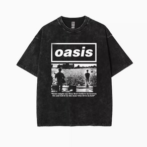 오아시스 oasis 락밴드 반팔 상의 티셔츠 워싱 오버핏 루즈핏 브릿팝 코튼 로고 프린트