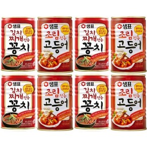 샘표 김치꽁치+조림용고등어 400g 2종 X 4세트 통조림캔, 1개