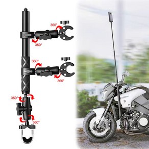 오토바이 자전거 더블 클립 핸들바 브래킷 인비저블 셀카봉 고프로 11 DJI 카메라 액세서리 insta360 X3 One X2