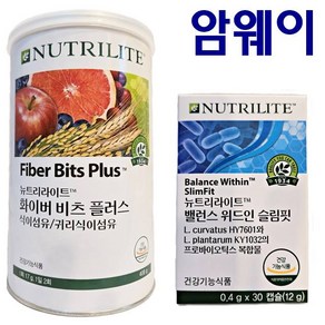 Amway 암웨이 2종 장건강 식이섬유 밸런스 위드인 슬림핏1개+화이버 비츠 플러스 1통 수용성 식이섬유, 408g, 1개