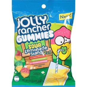 JOLLY RANCHER Gummies 2 In 1 사워 레모네이드 스탠드 맛 페그 백 사워 체리 레모네이드 사워 라임 레모네이드 및 사워 딸기 레모네이드 184.3g6.5온스, 1개, 184.3g