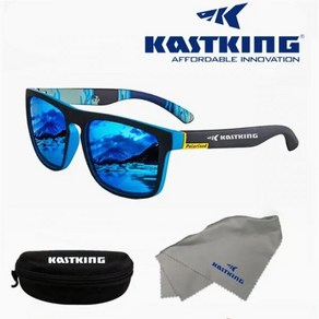 자전거 선글라스 고글 스포츠 KastKing 편광 남녀공용 야외 사냥 낚시 운전 UV400 보호, Blue with box, 1개